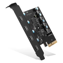 Cards PCIe Gen2 4xUSB3.2 / 3.1 Card with chip ASM3142 4Port Type C Hub Internal Expansion Card Controller Adapter for Desktop PC