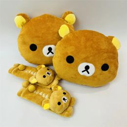 Dolls Kawaii Rilakkuma Plush Toy Cute Small Animals Soft Bear Stuffed Doll Car Neck Headrest Pillow Safety Belt Shoulder Kid Gifts