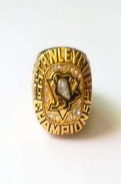 1991 Pittsburgh Penguins (Lemieux) Cup Hockey ship Ring Souvenir Fans Gift Wholesale Drop Shipping7458513