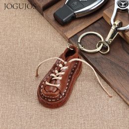 Wallets JOGUJOS Mini Shoe Keychains Genuine Leather Handmade Decorations Men Women Shoes Pendant Ornaments Accessories Funny Gifts
