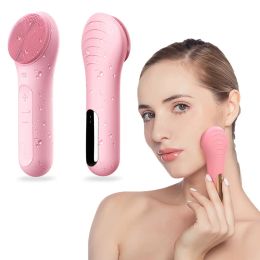 Instrument Face Cleaner Electric Silicone Ultrasonic Facial Cleansing Brush Deep Pore Cleaning Skin Massager Skin Wash Machine Rechargeable