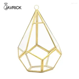 Jewelry Pouches Five-sided Rhombus Glass Container Desktop Succulent Garden Flower Pot Moss Fern Swing Cover Plant Air Plants