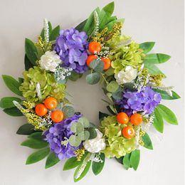 Decorative Flowers Fall Wreaths For Front Door Artificial Hydrangea Spring Outside Floral And Seasonal Wreath Farmhouse Decorations