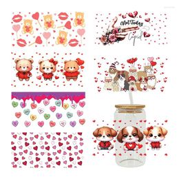 Window Stickers UVDTF Transfer Valentine's Day Theme For The 16oz Libbey Glasses Wraps Cup Can DIY Waterproof Easy To Use Custom Decals