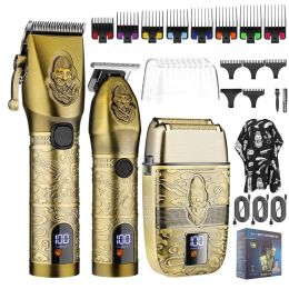 Clippers Resuxi 730 Hair Clipper and Electric Shaver Set All Metal Body Oil Head Electric Trimmer Pushing Cutting Carving and Shaving Set