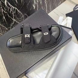 2024 Designer Slippers 2024 New Women's Sandals Rhinestone Velcro Shoes Black White Pink Designer sandals High-end beach slippers