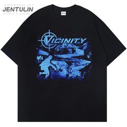 Vintage Gothic Oversized Mens T-shirt Harajuku Hip Hop Tops Aesthetic Graphic Print Y2k Clothing Streetwear Fashion Korean Tees 240421