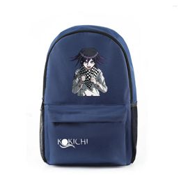 Backpack Harajuku Funny Kokichi Ouma Notebook Backpacks Pupil School Bags Print Oxford Waterproof Boys/Girls Laptop