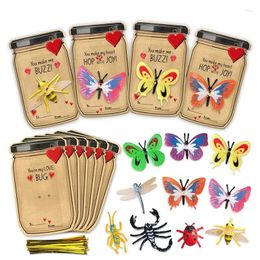 Party Favour 30Pack Valentines Day Gifts Set For Kids 6 Different Bugs Toy Valentine Exchange Cards Kit Boys Girls School Favours