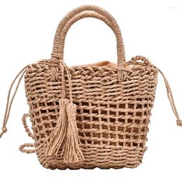 Bag Fashion Women Woven Rattan Round Straw Shoulder Lady Travel Purses And Handbags 2024 Messenger Crossbody Bags