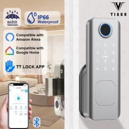 Control TTLock app outdoor waterproof smart lock fingerprint biometric digital lock with remote control electronic lock smart door lock