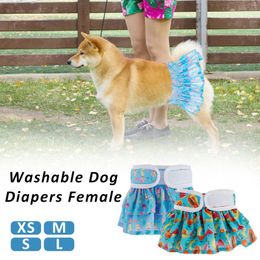 Dog Apparel 2Pcs Female Diapers Washable Reusable Sanitary Panties High Absorbency Menstrual Periods Pants Leak-Proof