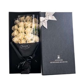 꽃다발 로즈 18pcs 수제 비누 인공 꽃 공장 Mariage 생일 크리스마스 결혼식 발렌타인 데이 선물 홈 장식 상자