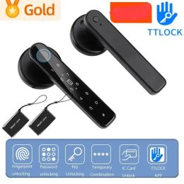 Control TY TTK APP Control Door Locks Biometric Fingerprint Locker BT Smart Entry Home Handle App Unlock Digital Intelligent Lock