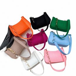 fi Felt Cloth Pattern Shoulder Bags For Women Small Handle Underarm Bag Clutch Luxury Solid Colour Female Handbag With Purse M3yr#