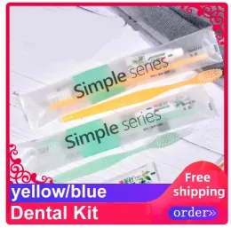 Heads Free Shipping Portable Star Hotel Travel Trip Restaurant Dental Kit Toothbrush Toothpaste