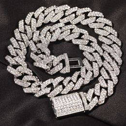 Hip Hop 925 Sterlingsilver Moissanite Jewelry 15mm Vvs Moissanite Cuban Link Chain Choker Necklaces/for Men