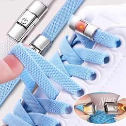 Shoe Parts Highly Elastic No Tie Portable Shoelaces Flat Laces Sneakers For Shoelace Quick Wear Lazy Metal Lock Strings