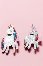 Fashion Cute Glitter Unicorn Hairpins Solid Felt Animal Horse Hair Clips Princess Headwear Boutique Hair Accessories73498535372186