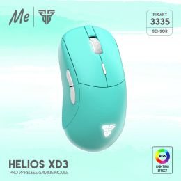 Mice FANTECH Youth Series 2.4G Wireless Mouse XD3 Mint Green Professional Gaming Mouse PIXART3335 16000DPI 1000Hz RGB For PC Gamers