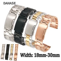 QSSZ 18mm 20mm 22mm 24mm 26mm 28mm 30mm Stainless Steel Watch Band Solid Classic Strap Metal Watchband for Wrist Watch 240422