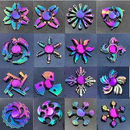 Decompression Toy Metal Rainbow Fidget Spinner EDC Hand Spinner Anti-Anxiety Toy for Spinners Focus Relief Stress ADHD Finger Spinner Kids Toys T240422