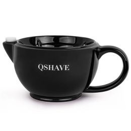 Blades Qshave Razor Shaving Scuttle Mug Filled Hot Water Keep Lather Always Warm It Large Size Bowl Handmade Pottery Cup Black & White