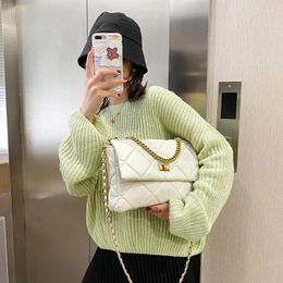 Shoulder Bags Classic Design PU Plaid Quilted Women's Bag Tendy Chain Handbag Small Square Crossbody