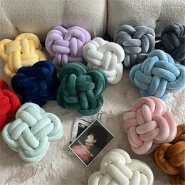 Pillow Cute Knot Ball Floor S Solid Colour Baby Sleep Toys Decorative Knotted Throw Pillows For Sofa Home Bedroom Decor
