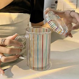 Wine Glasses Retro Painted Glass Cup With Handle Mug Tea Milk Juice Water Office Home Coffee Mugs Lover Gift Creativity