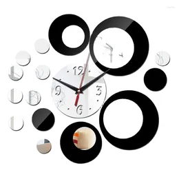 Wall Clocks Selling 3D Frameless Large Home Decorative Modern Luxury DIY Mirror Acrylic Digital Clock