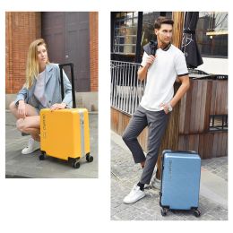 Luggage DUOLUPLO 2023 New Design Ultralight Mute Suitcase CarryOn Luggage Travel Trolley Case Boarding Cabin Aluminium Frame TSA Lock