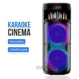 Speakers 2023 New Design Private Model Dual 8inch Fountain Surround Colourful Light Portable RGB Light High Power 40W Bluetooth Speaker W