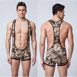 Men's Sexy Camouflage Jumpsuit Sexy Underwear