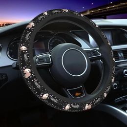 Steering Wheel Covers 37-38 Cute Ferret Animal Universal Wildlife Rodent Weasel Braid On The Cover Car-styling