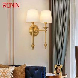 Wall Lamps RONIN American Brass Lamp Indoor Living Room Bedroom Bedside Retro Villa El Corridor Hallway Lampl