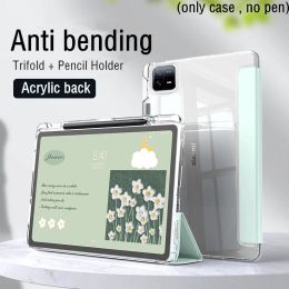 Stands Tablet Case for Xiaomi Pad 6 Pro 5 6 11 Inch Pencil Holder Transparent PC Magnetic Cover for Xiaomi MI Pad 6 Pro 2023 Funda Case