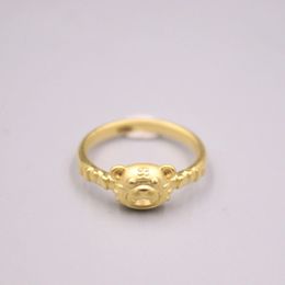 999 24K Yellow Gold Tiger Head Ring 3D Craft US Size 5 6 7 8 Available 240420