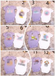 Summer baby designer romper boys girls cartoon elephant letter printed jumpsuits Newborn kids cotton short sleeve climb clothes 0-24 Months Rompers Z7822