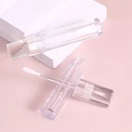 Storage Bottles Full Transparent Square Lip Gloss Refillable Bottle 4ML Glaze Empty Tube Makeup Honey Divided Packaging Material