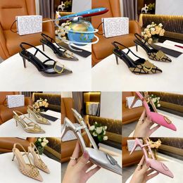 With Box Designer Sandals womens sandals mens solid sandal Sandals High Heels Luxury Flat Slides women slippers Party 35-44 Pink