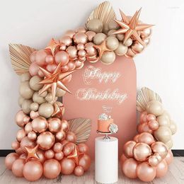 Party Decoration Retro Rose Gold Balloon Garland Set Bridal Wedding Engagement Supplies Balon Arch Happy Birthday Decor Baby Shower