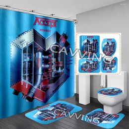Shower Curtains ACCEPT 3D Printed Curtain Waterproof Bathroom Anti-slip Bath Mat Set Toilet Rugs Carpet Home K02