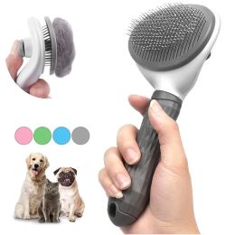 Grooming Pet Dog Brush Cat Comb Self Cleaning Pet Hair Remover Brush For Dogs Cats Grooming Tools Pets Dematting Comb Dogs Accessories