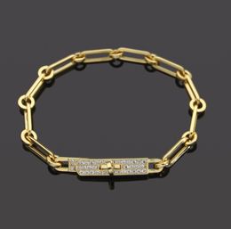 Braccialetti di gioielli designer di lusso Braccialetti sottili catene d'oro con diamante H Couple collana di bracciale Fashion Ins Star Sty9471495