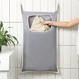 Organisation OvertheDoor Hanging Laundry Basket Wallmounted Dirty Clothes Storage Organiser for Bathroom Toy Storage