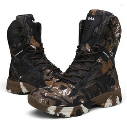 Fitness Shoes Camouflage Green Men Boots Work Safty Desert Tactical Military Autumn Winter Special Army Ankle