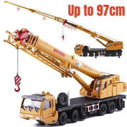Car 1/55 Wheeled Truck Ladder Crane Car Toy For Children 1:50 Diecast Miniature Vehicle Engineering Model Collection Gift For Boys