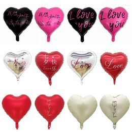 Party Decoration 10pcs 18 Inch Printed Valentine's Day Love Heart Aluminium Film Balloon I YOU Proposal Confession Ball
