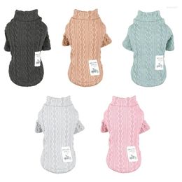 Dog Apparel Pet Winter Keep Warm Sweater Clothes Jumper 3D Twist Knitted Coat Knitwear For Small Medium Dogs Cat Turtleneck Clothing